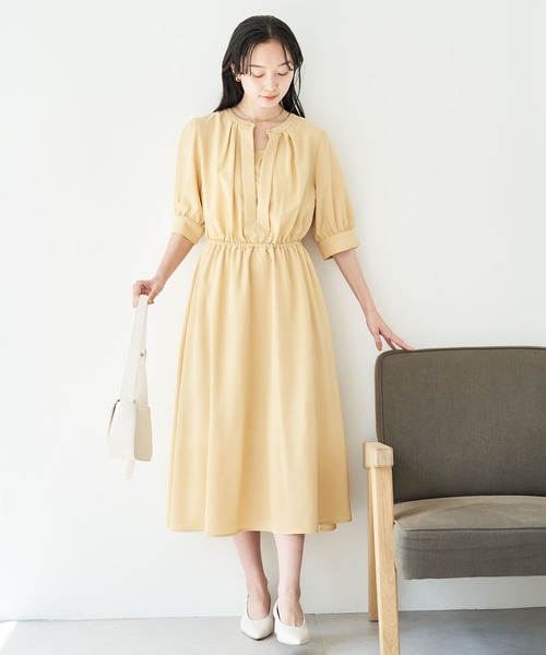 ワンピース Easy Care フロントタック5分袖ワンピース Sustainable Zozotown Yahoo 店 通販 Yahoo ショッピング