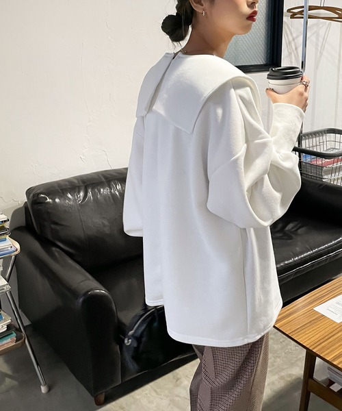 トレーナー スウェット 2wayビッグカラースウェット レディース