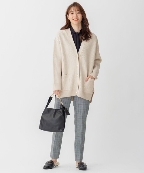 自由区（ジユウク） カーディガン 「洗える」ウールカシミヤブレンド V