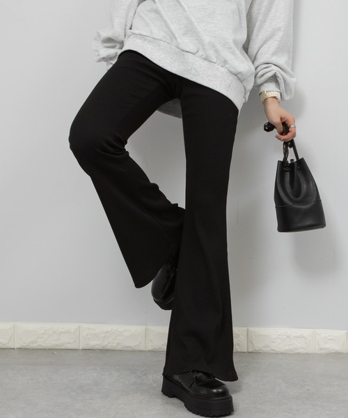 pumpkin port（パンプキンポート） パンツ リブフレアーパンツ