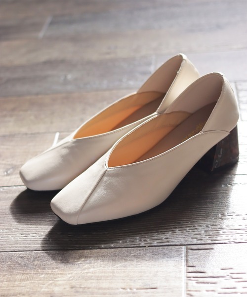 【美品】BRUNELLA　ブルネッラ　レース　パンプス　スクウェアトゥ OUTLET】BARCLAY（バークレー）足首ストラップスクエアトゥ