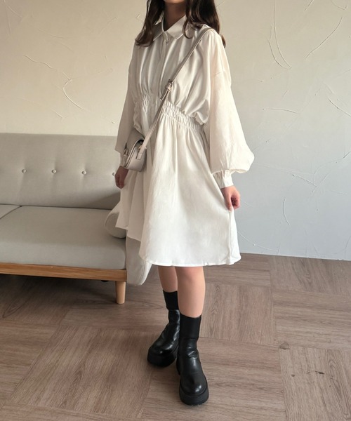 miniministore シャツワンピース ボリュームスリーブ チュニック