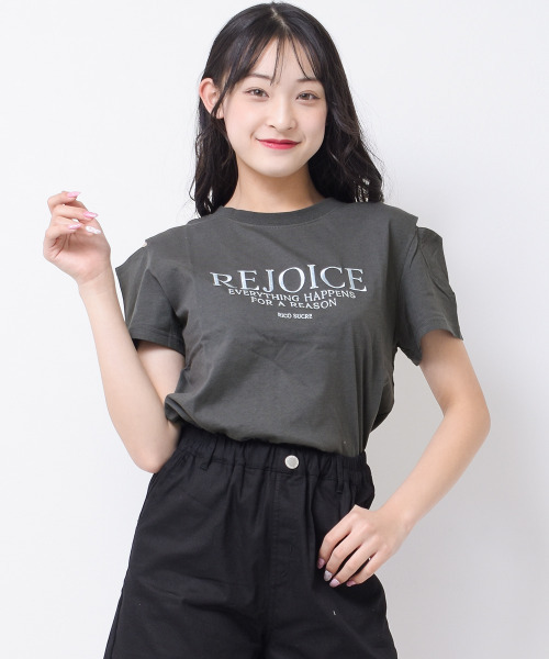 RiCO SUCRE tシャツ REJOICEロゴ肩明きTシャツ キッズ 子供服 女の子 