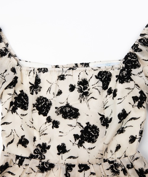 Jasmine Grandiflorum ワンピース 「Jasmine」スクエアネック花柄  