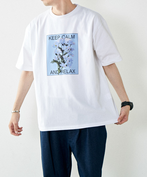 【MASTER FRAME】フラワープリントクルーネックTシャツ MASTER FRAME tシャツ 「MASTER FRAME」フラワー プリントクルー