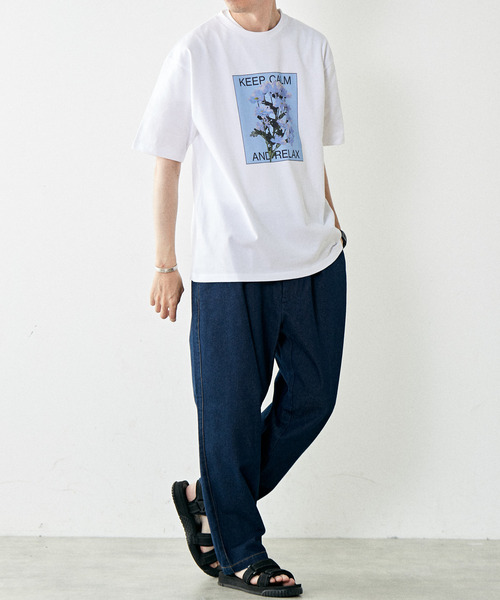 MASTER FRAME tシャツ 「MASTER FRAME」フラワー プリントクルー