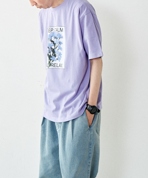 【MASTER FRAME】フラワープリントクルーネックTシャツ MASTER FRAME tシャツ 「MASTER FRAME」フラワー プリントクルー
