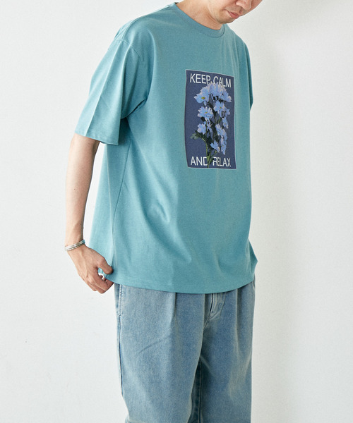 【MASTER FRAME】フラワープリントクルーネックTシャツ MASTER FRAME】フラワー プリントクルーネックTシャツ｜MEN'S