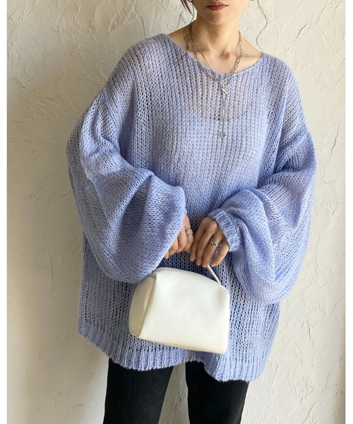 She's Closet ニット セーター ボリュームスリーブロング丈