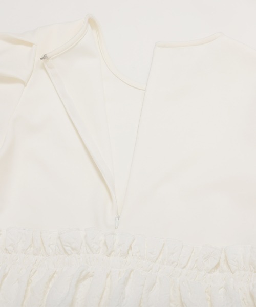 ブラウス シャツ ヘムリブカットジャガードプルオーバー レディース Fit more ブラウス シャツ アシメペプラムジャガードトップス