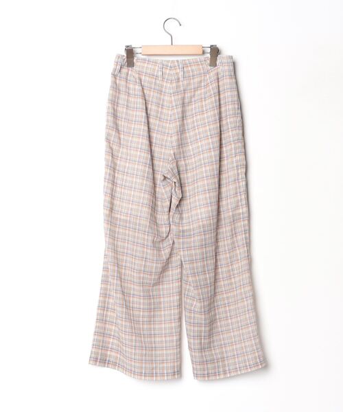 AURALEE」 チェック柄パンツ 1 ベージュ レディース パンツ・スラックス
