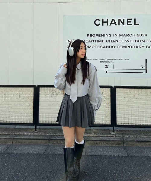 RiLi ブラウス シャツ ネクタイ付きシャツ「RL」 レディース