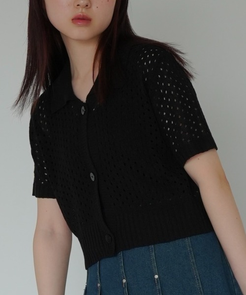 tシャツ mesh knit cardigan レディース