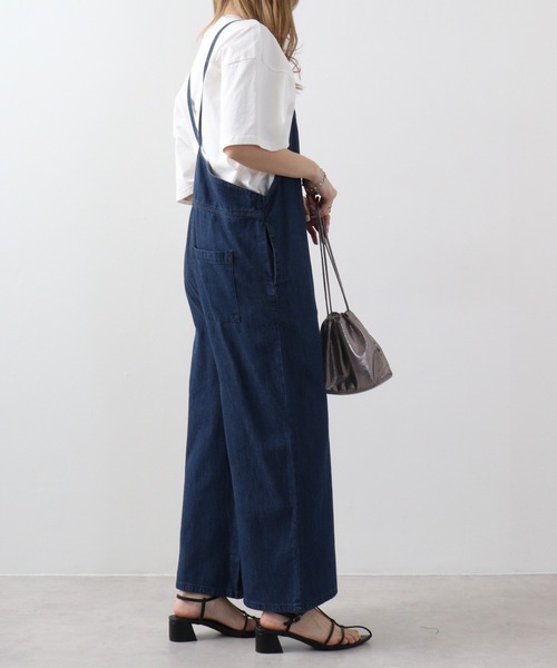 イエナ デニムサロペット ネイビー 36 ワイドパンツ ゆったり IENA イエナ L'ATELIER DENIME D' *デニムオーバーオール*36