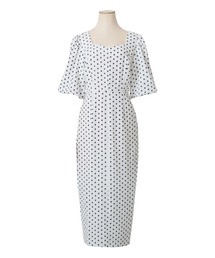 ドットバルーンスリーブワンピースエレガント Julia Boutique ワンピース ドット柄バルーンスリーブタイト