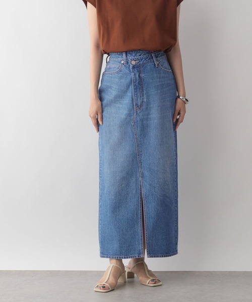 LOWRYS FARM」 デニムロングスカート MEDIUM ブルー レディース 
