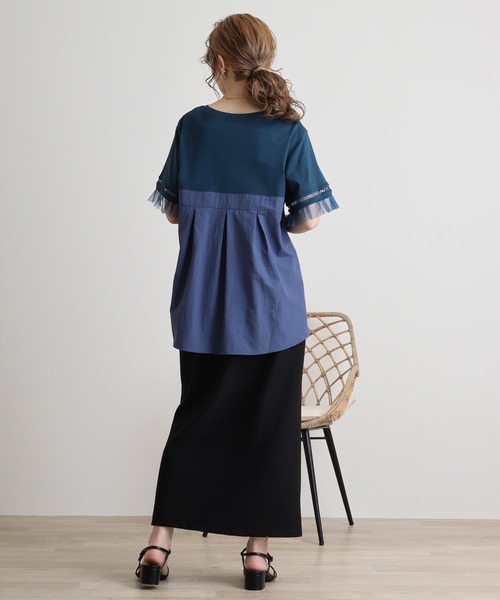 Anna Nicola tシャツ AnnaNicola ロゴレースカットソー