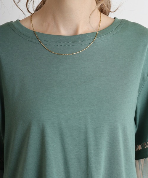 Anna Nicola tシャツ AnnaNicola ロゴレースカットソー