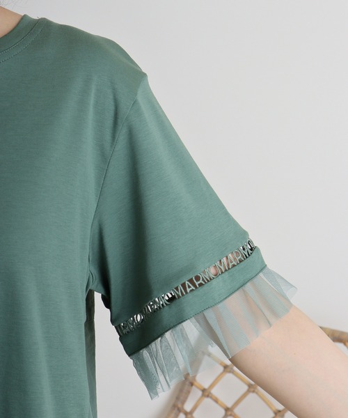 tシャツ AnnaNicola ロゴレースカットソー レディース Anna Nicola tシャツ AnnaNicola ロゴレースカットソー