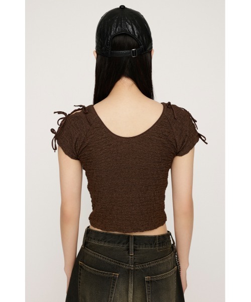 【スライ】RIBBON SLEEVE 2WAY JQ トップス SLY | RIBBON SLEEVE 2WAY JQ トップス (Tシャツ・カットソー