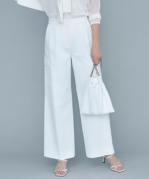 ICB カーゴパンツ シェルタリングドライサテン ワイドストレート