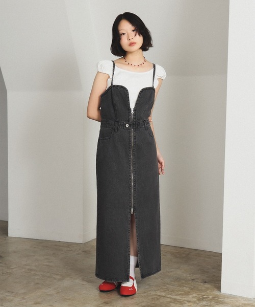 Ray BEAMS ワンピース デニム ジップ キャミ : ZOZOTOWN Yahoo
