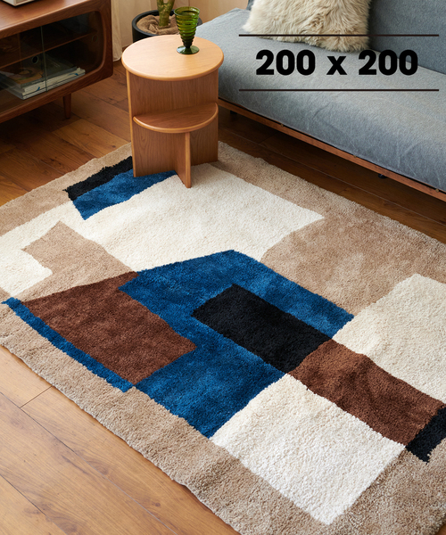 ラグ ラグマット GEOMETRIC RUG 200&times;200　ジオメトリックラグ