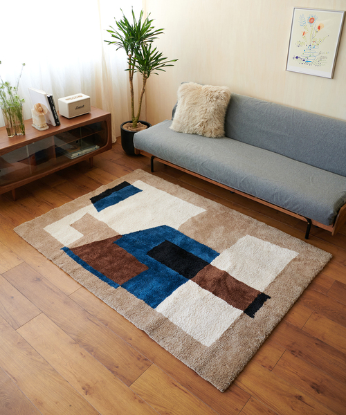 ラグ ラグマット GEOMETRIC RUG 200&times;200　ジオメトリックラグ