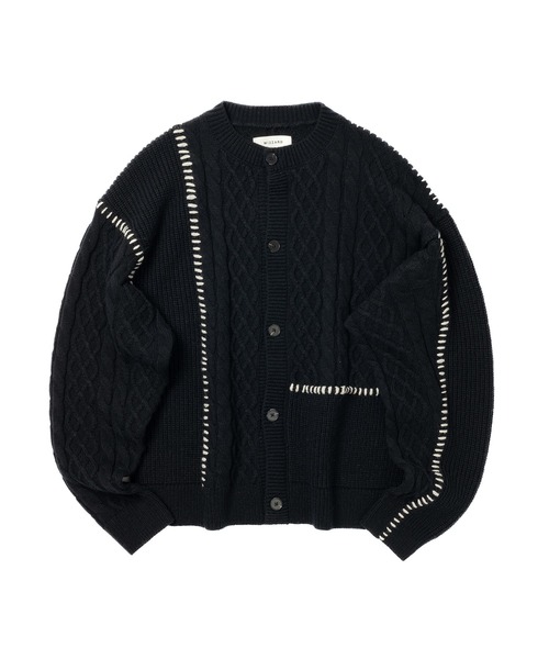 カーディガン Wizzard ウィザード / PATCHWORK KNIT CARDIGAN パッチ  