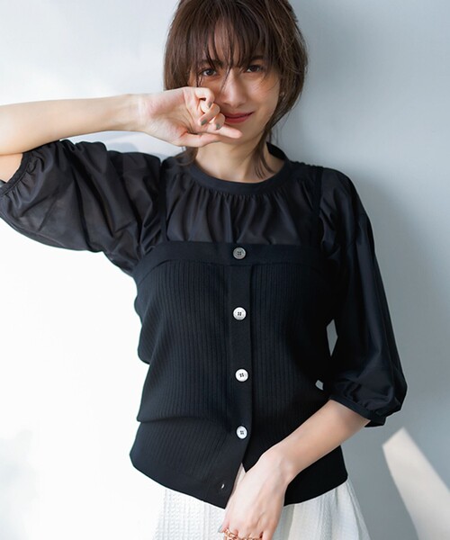 ニット セーター 「杏さん着用/洗える」ヴィスコースストレッチ ニット ビスチェ レディース 23区 ニット セーター 「杏さん着用/洗える」ヴィスコース