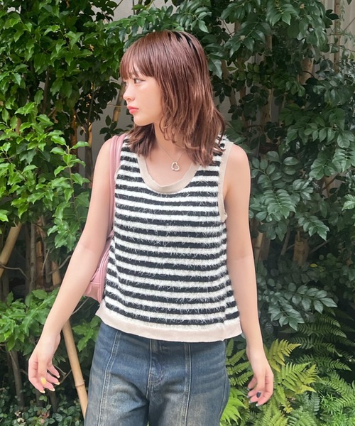 トップス meltthelady shaggy tank SLY タンクトップ ノースリーブ MIX SHAGGY TANK ミックス
