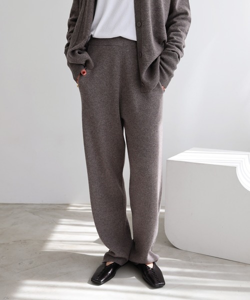 evernavy パンツ 総針ウールニットカーブパンツ レディース : ZOZOTOWN