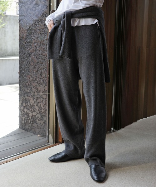 evernavy パンツ 総針ウールニットカーブパンツ レディース : ZOZOTOWN