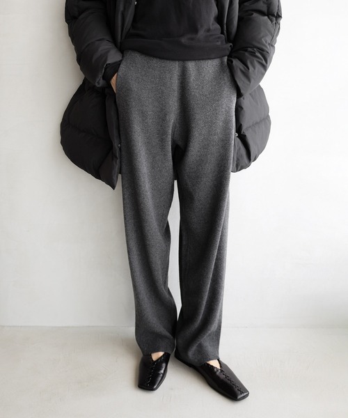evernavy パンツ 総針ウールニットカーブパンツ レディース : ZOZOTOWN
