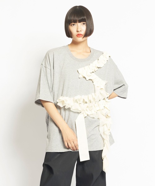gommeフリルTEE gomme tシャツ 24/-天竺 フリルT レディース メンズ : ZOZOTOWN