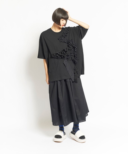 gommeフリルTEE gomme tシャツ 24/-天竺 フリルT レディース メンズ : ZOZOTOWN