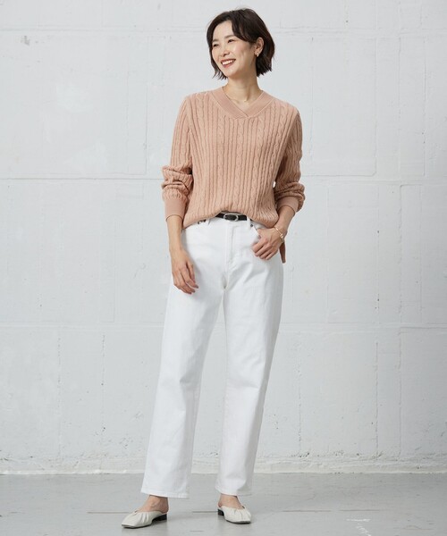 【洗える】GIZA MERCERIZE COTTON ケーブル ニット J.PRESS ニット セーター 「洗える」GIZA MERCERIZE COTTON