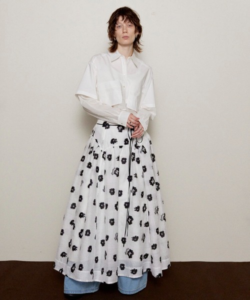ブラウス シャツ Layered Sheer Fabric Short Length Shirt/シアーレイヤードショートシャツ「MAISON SPE Layered Sheer Fabric Short Length Shirt/シアーレイヤード
