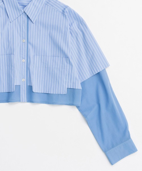 MAISON SPECIAL ブラウス シャツ Layered Sheer Fabric Short