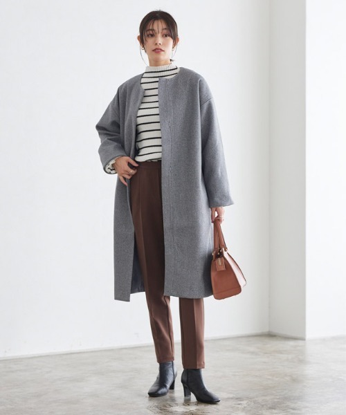 「Pierrot」 ノーカラーコート S ブラック レディース_画像6