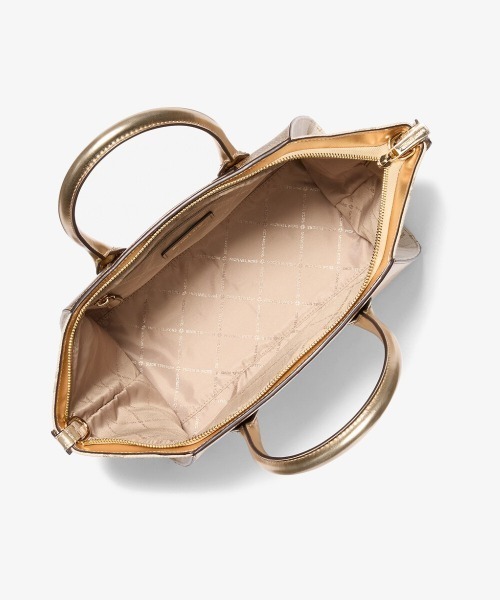 MICHAEL KORS ハンドバッグ AVRIL メタリック レザー ＆ ロゴ
