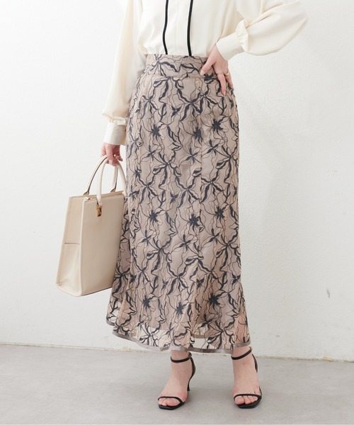【新品】osono長さ変えれるパイピングレーススカート natural couture スカート osono長さ変えれるパイピングレース