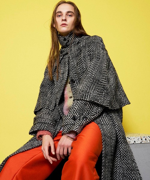 ステンカラーコート ブラック 【MAISON SPECIAL/メゾンスペシャル】 MAISON SPECIAL（メゾンスペシャル） ステンカラーコート コート