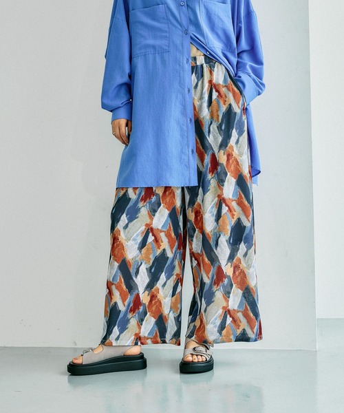 LEPSIM（レプシィム） パンツ 楊柳柄イージーパンツ 290321 レディース