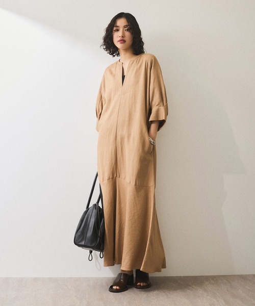 【未使用美品】リネン ボリュームスリーブ ADAM ET ROPE' ワンピース ADAM ET ROPE' ワンピース 「WEB限定」・「新色追加」リネン