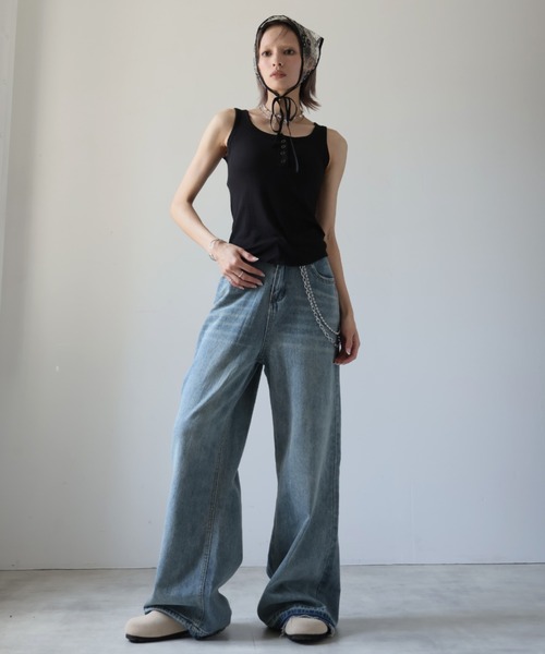 ULYSSES タンクトップ ノースリーブ 「ブラトップ」カップ付きヘンリー