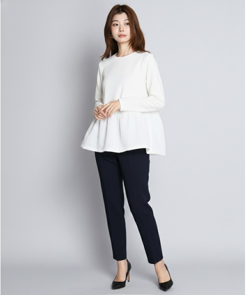 tシャツ パール付き ペプラムトップス レディース : ZOZOTOWN Yahoo!店