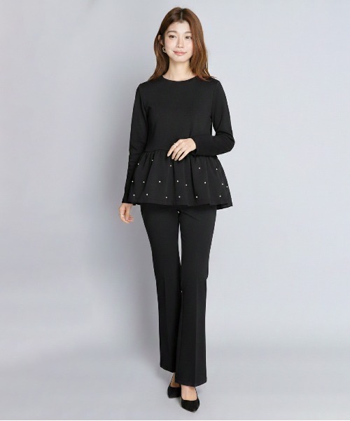 tシャツ パール付き ペプラムトップス レディース : ZOZOTOWN Yahoo!店