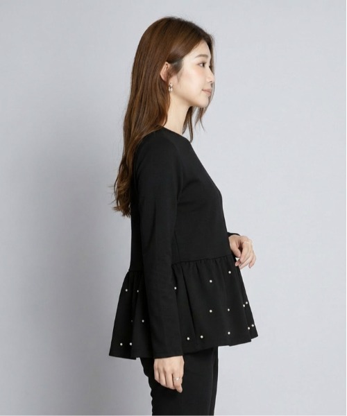 tシャツ パール付き ペプラムトップス レディース : ZOZOTOWN Yahoo!店