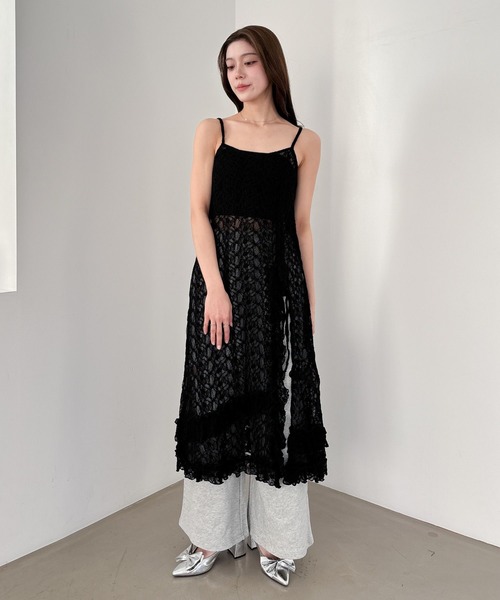 Heather ワンピース レイヤードレースキャミワンピース 326091